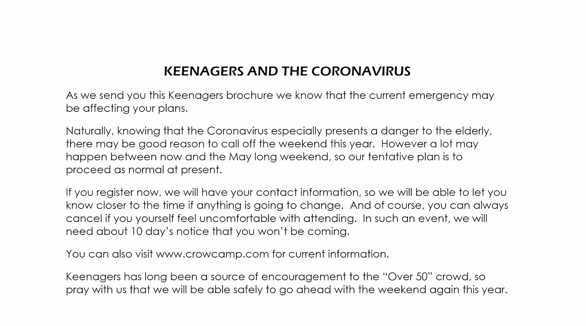 Coronavirus Warning